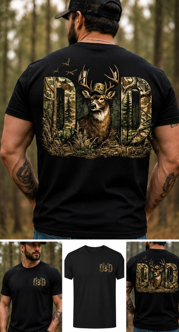 Camo Deer Dad T-Shirt