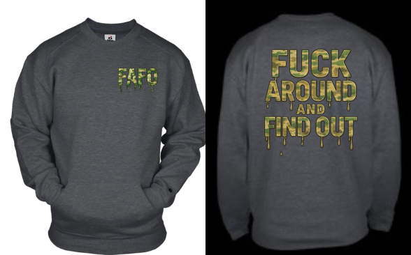 FAFO CREWNECK WITH POCKET