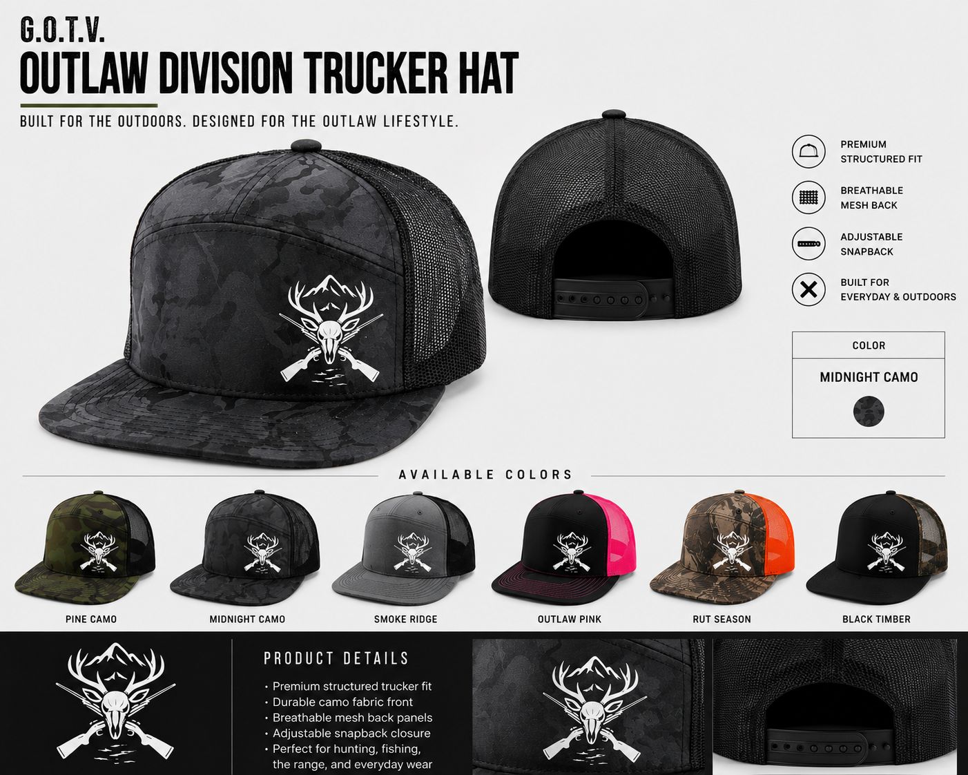 G.O.T.V. Outdoor Division Trucker Hat