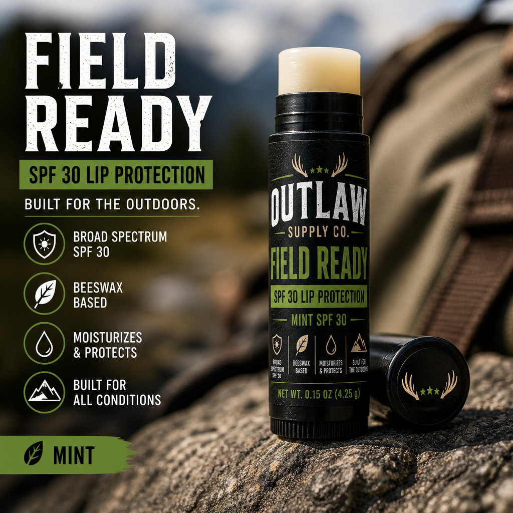 Outdoor SPF 30 lip balm beeswax Field Ready Outlaw Supply Co